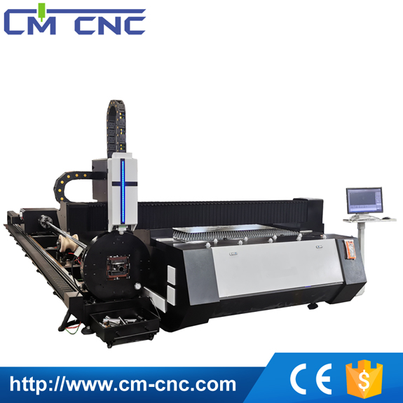 CML-1530 Square Tube Pipe And Steel Plate Fiber Laser Cutter With Rotary Device